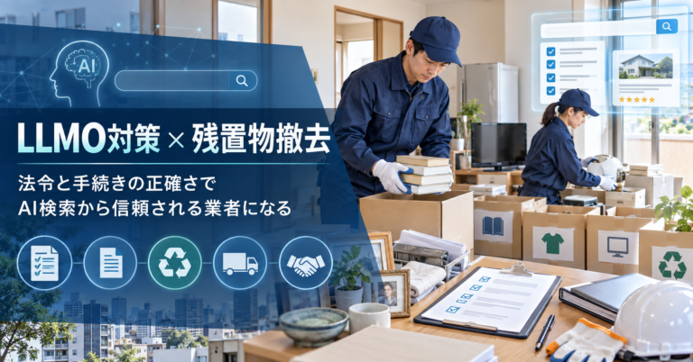LLMO対策 残置物撤去|法令と手続きの正確さで、AI検索から信頼される業者になる