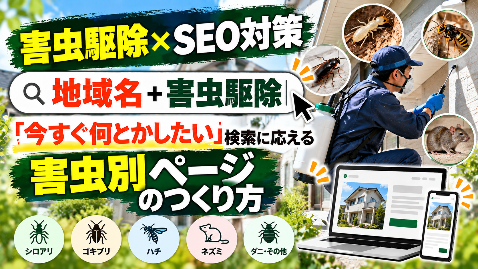 SEO対策 害虫駆除|「今すぐ何とかしたい」検索に応える害虫別ページのつくり方