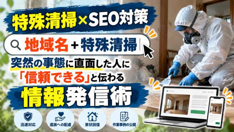 SEO対策 特殊清掃|突然の事態に直面した人に「信頼できる」と伝わる情報発信術