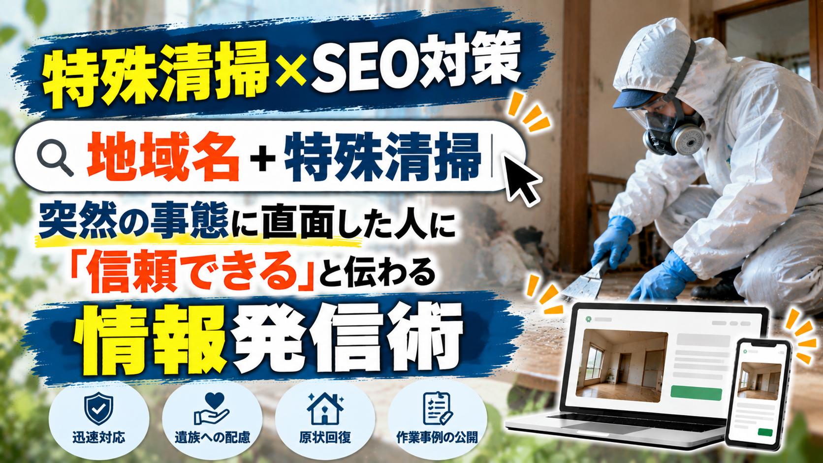 SEO対策 特殊清掃|突然の事態に直面した人に「信頼できる」と伝わる情報発信術