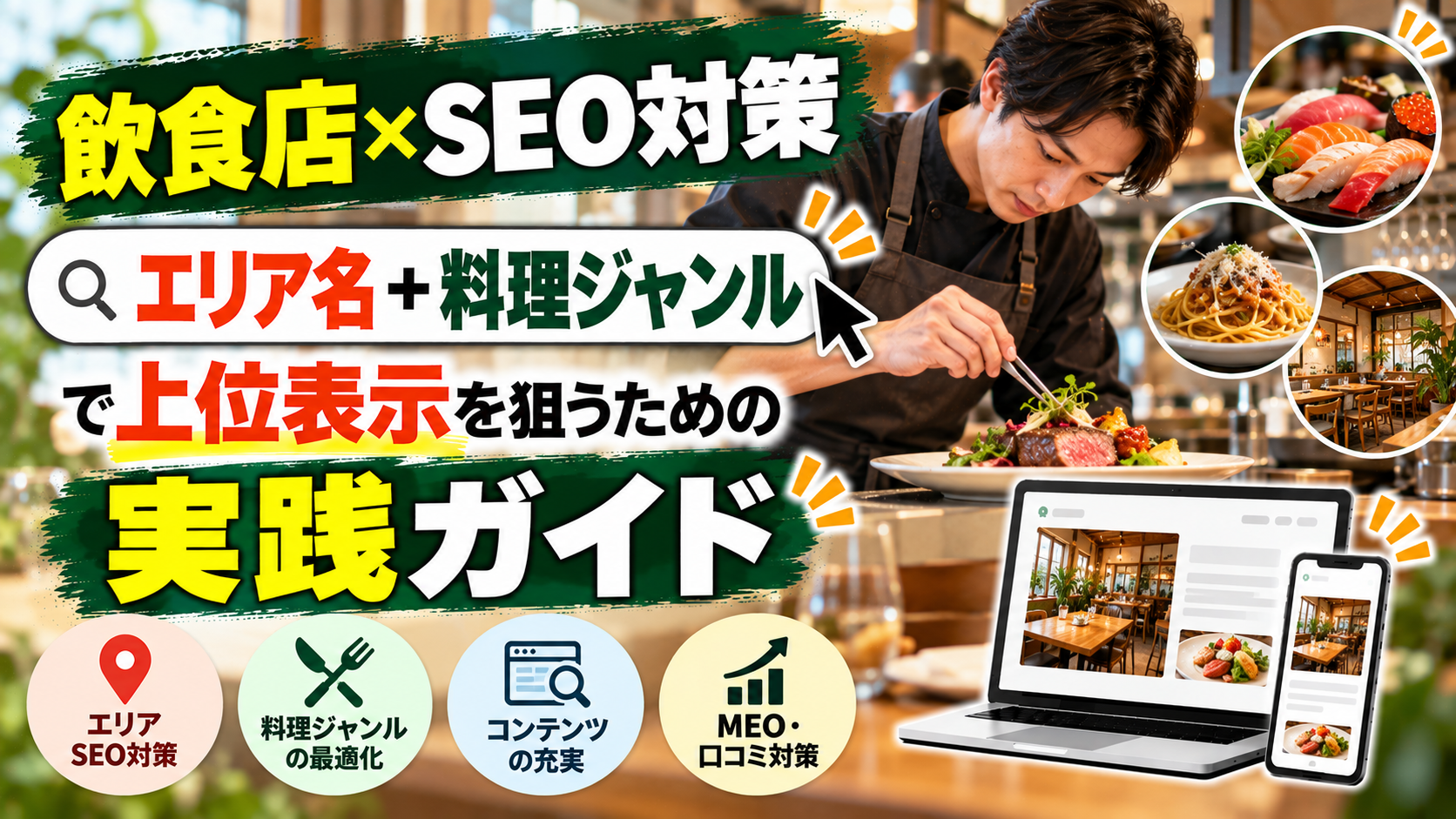 SEO対策 飲食店|「エリア名+料理ジャンル」で上位表示を狙うための実践ガイド