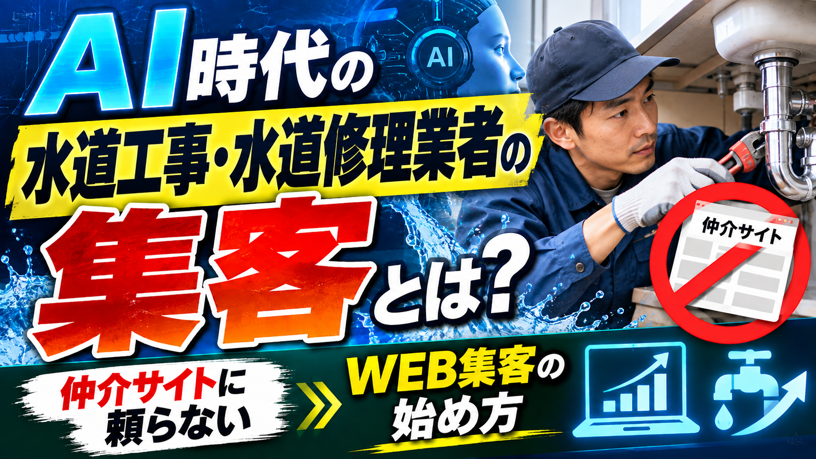 AI時代の水道工事・水道修理業者の集客とは?仲介サイトに頼らないWEB集客の始め方