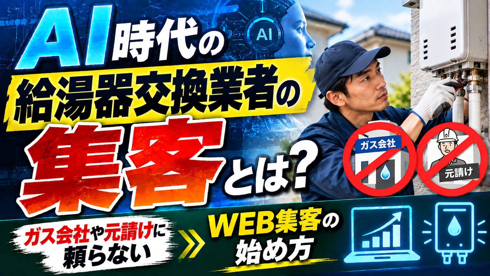 AI時代の給湯器交換業者の集客とは?ガス会社や元請けに頼らないWEB集客の始め方