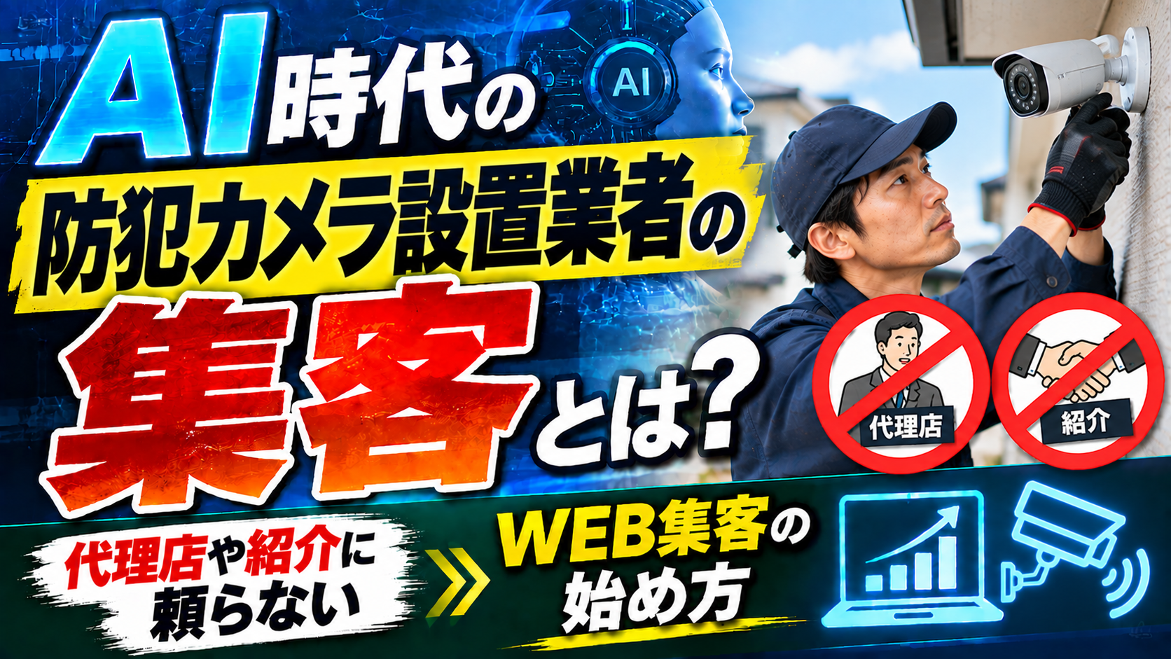 AI時代の防犯カメラ設置業者の集客とは?代理店や紹介に頼らないWEB集客の始め方