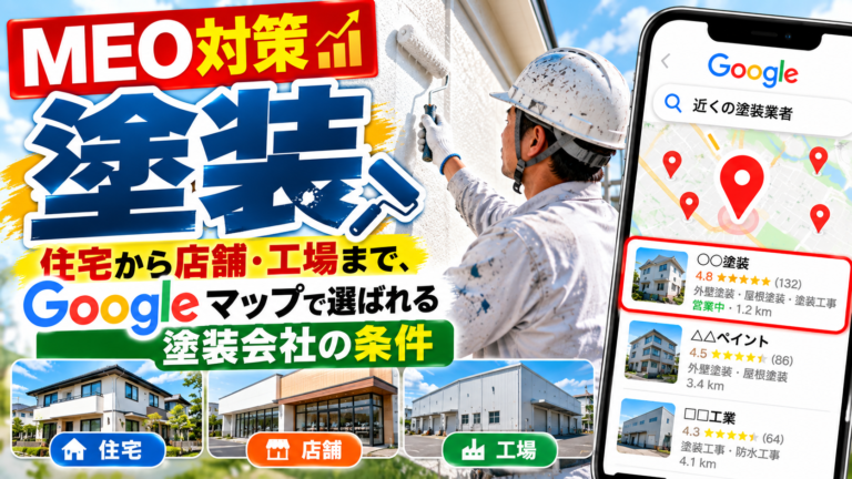 MEO対策 塗装|住宅から店舗・工場まで、Googleマップで選ばれる塗装会社の条件