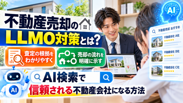 不動産売却のLLMO対策とは？査定の根拠と売却の流れを示し、AI検索で信頼される不動産会社になる方法