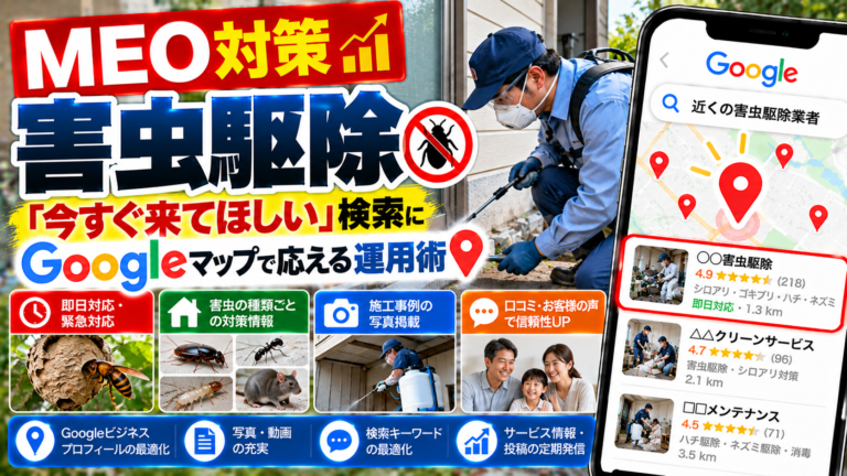 MEO対策 害虫駆除|「今すぐ来てほしい」検索にGoogleマップで応える運用術