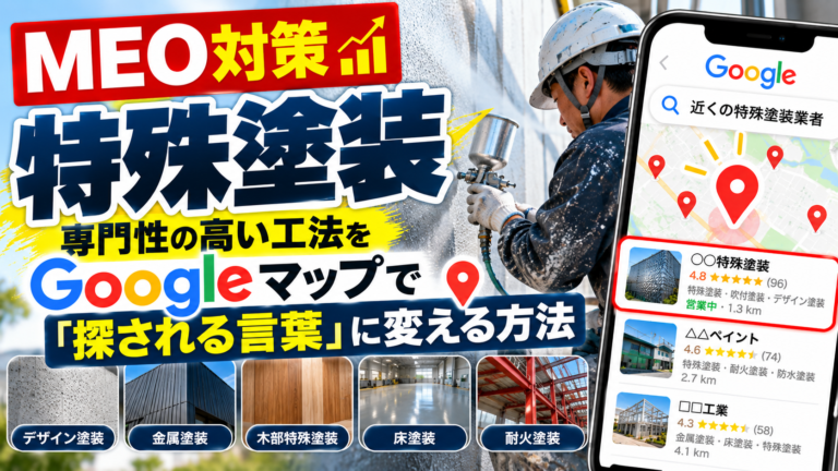 MEO対策 特殊塗装|専門性の高い工法をGoogleマップで「探される言葉」に変える方法