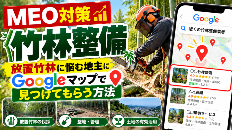 MEO対策 竹林整備|放置竹林に悩む地主にGoogleマップで見つけてもらう方法