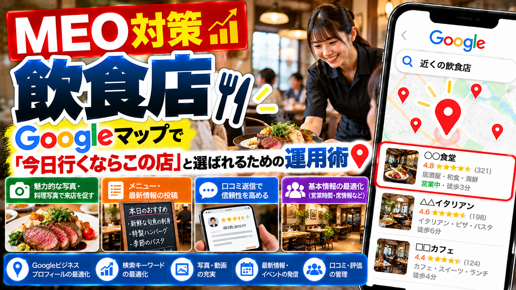 MEO対策 飲食店｜Googleマップで「今日行くならこの店」と選ばれるための運用術
